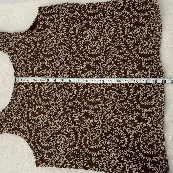 VTG Womens XL(16/18) Babydoll Top Brown V-Neck Layer Y2K Preppy Romantic Career - Picture 7 of 13